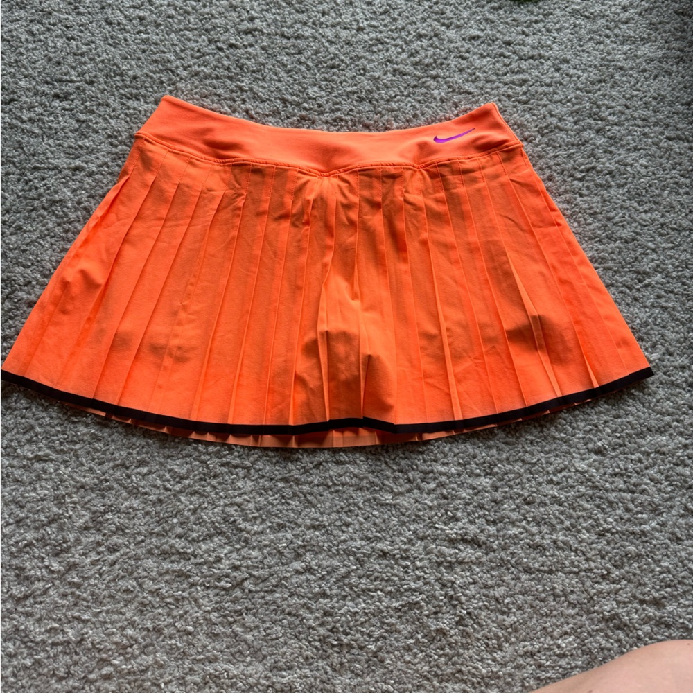 Nike Orange Athletic Skort with Pleated Design